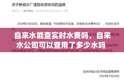 自来水能查实时水费吗，自来水公司可以查用了多少水吗 