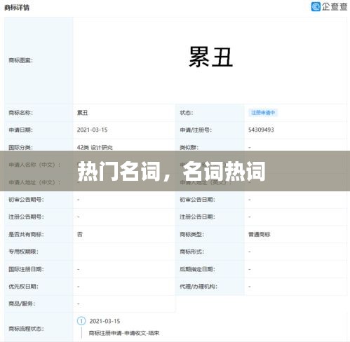 热门名词，名词热词 