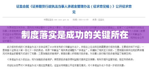 制度落实是成功的关键所在