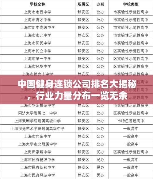 中国健身连锁公司排名大揭秘，行业力量分布一览无余