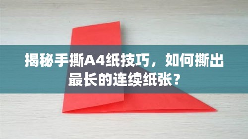 揭秘手撕A4纸技巧，如何撕出最长的连续纸张？