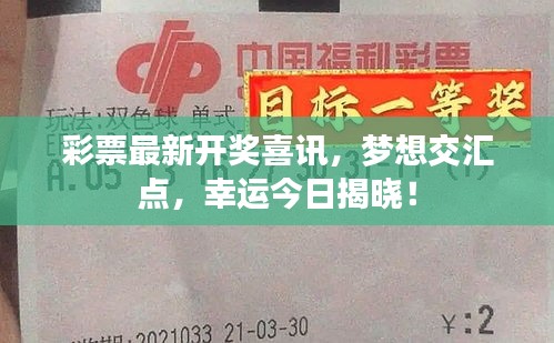 彩票最新开奖喜讯，梦想交汇点，幸运今日揭晓！