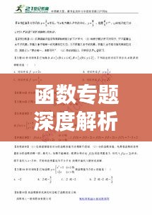 函数专题深度解析