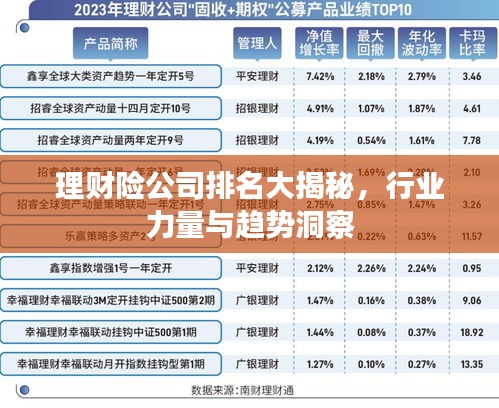 理财险公司排名大揭秘，行业力量与趋势洞察